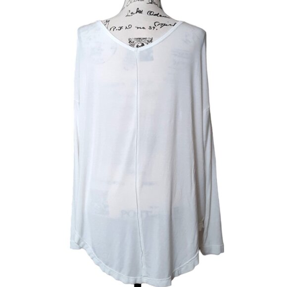 Free People Oversized Tunic Top Moonshine Optic White Long Sleeves - Picture 4 of 5